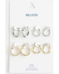 Hollister - Classic 4-Pack Hoop Earrings - Lyst