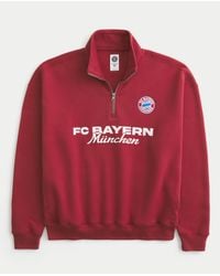 Hollister - Fc Bayern München Graphic Quarter-zip Sweatshirt - Lyst