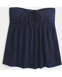 Hollister - Strapless Cinched Babydoll Top - Lyst
