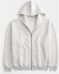 Hollister - Boxy Zip-up Hoodie - Lyst