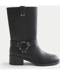 Hollister - Faux Leather Moto Boots - Lyst