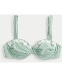 Hollister - Ruched Embroidered Balconette Bikini Top - Lyst