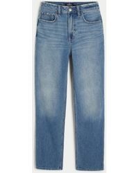 Hollister - Ultra High Rise Straight Jeans in mittlerer Waschung im Stil der 90er Jahre - Lyst