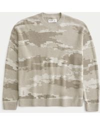 Hollister - Boxy Camo Crew Sweater - Lyst