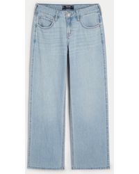 Hollister - Low-rise Lightweight Light Wash Baggy Jeans - Lyst