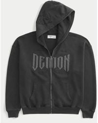 Hollister - Hollister Feel Good Hoodie mit Dodge Demon-Grafik und Reißverschluss in kastiger Passform - Lyst