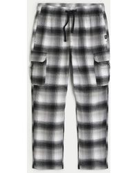 Hollister - Flannel Cargo Pajama Pants - Lyst