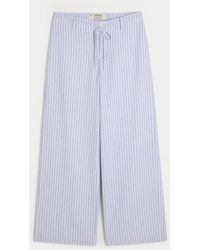 Hollister - Low-rise Super Baggy Linen-blend Pants - Lyst