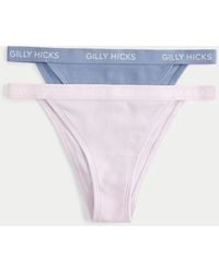 Hollister - Gilly Hicks Ribbed Cotton Blend Cheeky Underwear 2-pack - Lyst