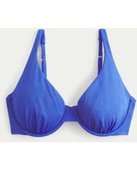 Hollister - Curvy High Apex Ribbed Underwire Bikini Top - Lyst