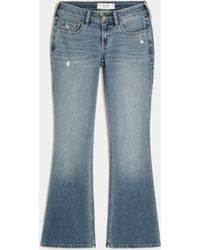 Hollister - Low-rise Distressed Medium Wash Bootcut Jeans - Lyst