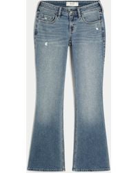 Hollister - Low-rise Distressed Medium Wash Bootcut Jeans - Lyst