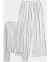 Hollister - Always Cozy Rib Henley & Wide-leg Pants Set - Lyst