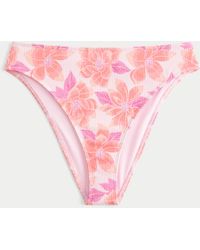 Hollister - Curvy High-leg High-waist Ribbed Cheeky Bikini Bottom - Lyst