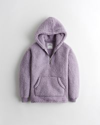 hollister half zip teddy pullover