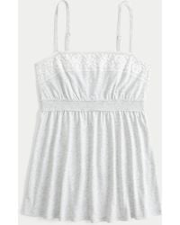 Hollister - Easy Lace Trim Babydoll Top - Lyst