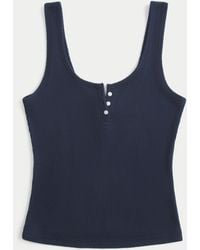 Hollister - Always Cozy Rib Henley Tank - Lyst