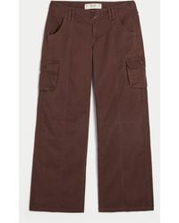 Hollister - Adjustable Waist Low-rise Baggy Cargo Pants - Lyst