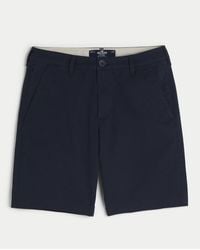 Hollister - Flat-front Twill Shorts 9" - Lyst