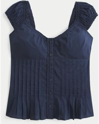 Hollister - V-neck Pintuck Top - Lyst