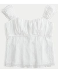 Hollister - Ruched Babydoll Top - Lyst