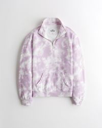 hollister half zip teddy pullover