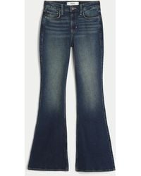 Hollister - High-rise Dark Wash Flare Jeans - Lyst