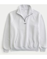 Hollister - Kastiges Sweatshirt mit Logo und halblangem Reißverschluss - Lyst