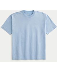 Hollister - Kastiges, verwaschenes, schweres T-Shirt mit Rundhalsausschnitt - Lyst