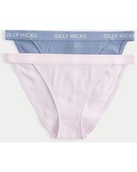 Hollister - Gerippte Gilly Hicks Bikinislips aus einer Baumwollmischung, 2er-Pack - Lyst