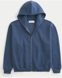Hollister - Boxy Zip-up Hoodie - Lyst