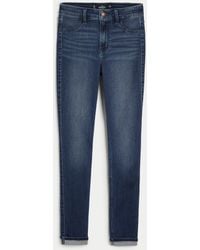 Hollister - High Rise Jeans-Leggings in dunkler Waschung - Lyst