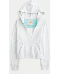 Hollister - Easy V-neck Hoodie - Lyst