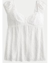 Hollister - Cinch Bust Babydoll Top - Lyst