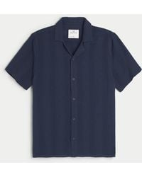Hollister - Relaxed Textured Stripe Short-sleeve Shirt - Lyst