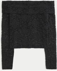 Hollister - All-over Lace Off-the-shoulder Top - Lyst