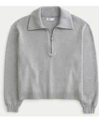 Hollister - Oversized-Pullover mit kurzem Reißverschluss - Lyst