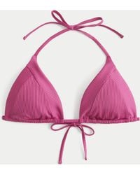 Hollister - Ribbed Triangle Bikini Top - Lyst