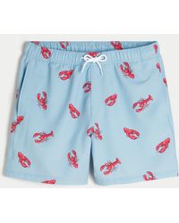 Hollister - Mid-thigh Seersucker Swim Trunks - Lyst