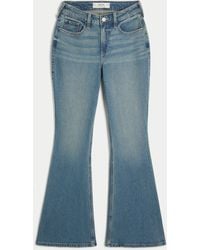 Hollister - Curvy High-rise Medium Wash Flare Jeans - Lyst