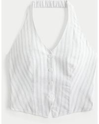 Hollister - Linen-blend Halter Vest - Lyst