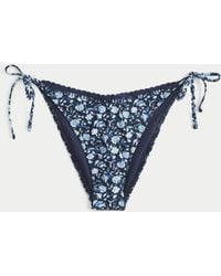 Hollister - Stitched Trim Side Tie Cheeky Bikini Bottom - Lyst