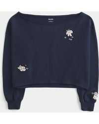 Hollister - Easy Graphic Double Off-the-shoulder Sweatshirt - Lyst