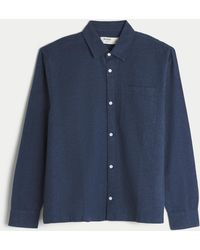 Hollister - Long-sleeve Linen-blend Shirt - Lyst