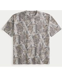 Hollister - Boxy Heavyweight Camo Crew T-shirt - Lyst