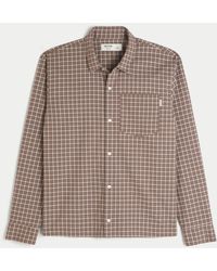 Hollister - Boxy Poplin Button Front Shirt - Lyst