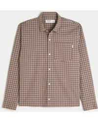 Hollister - Boxy Poplin Button Front Shirt - Lyst