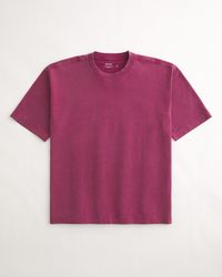 Hollister - Boxy Heavyweight Washed Cotton Crew T-shirt - Lyst