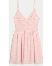 Hollister - Smocked Waist Mini Dress - Lyst