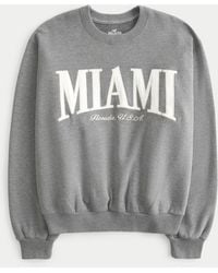 Hollister - Lässiges Sweatshirt mit Miami Beach Florida-Grafik und Rundhalsausschnitt - Lyst